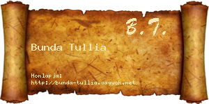 Bunda Tullia névjegykártya